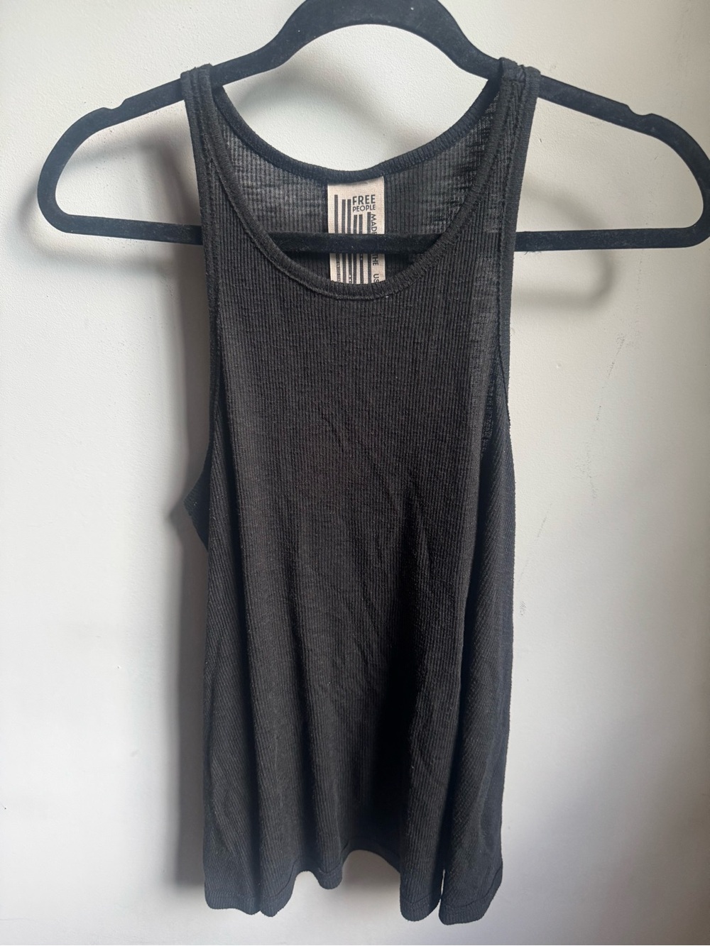 Free People Black Ribbed Racerback Tank - Picture 2 of 3